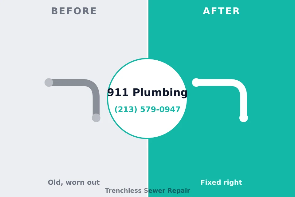 Before and after: plumbing repair Roslyn, WA